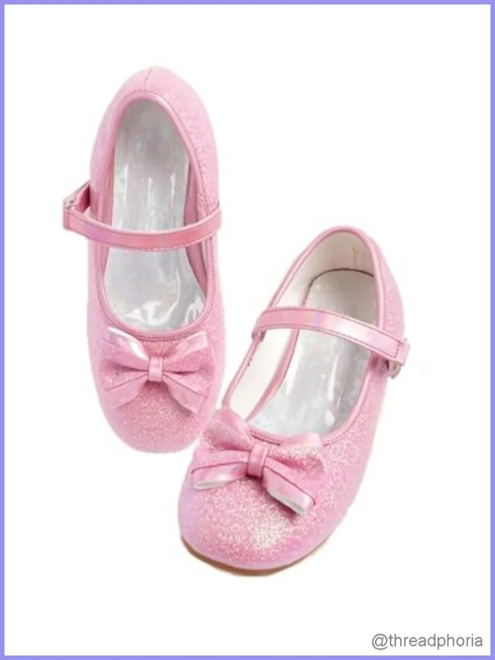 Girls Sparkling Flower Mary Jane Low Heels Dress Shoes